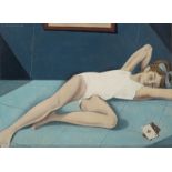 Emile François Chambon (1905-1993). "Les rêves bleus". huile sur toile. signée et datée 1965. contre