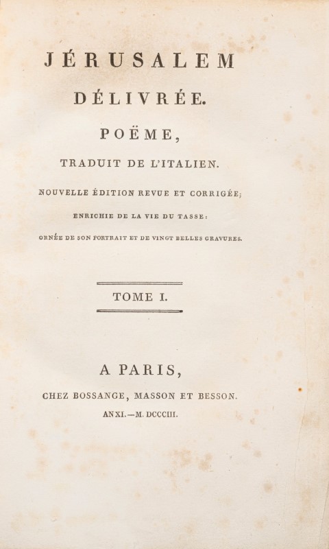 LE TASSE. Jérusalem délivrée. 2 tomes en 2 vol. in 8° relié demi-veau fauve - Image 2 of 6