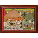 Le Maharaja Man Singh de Jodhpur donnant le durbar sous une tente. gouache sur papier. Jodhpur ou Ko