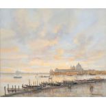 Roger Delapierre (1935). "Venise au crépuscule". huile sur toile. signée. 46x55 cm