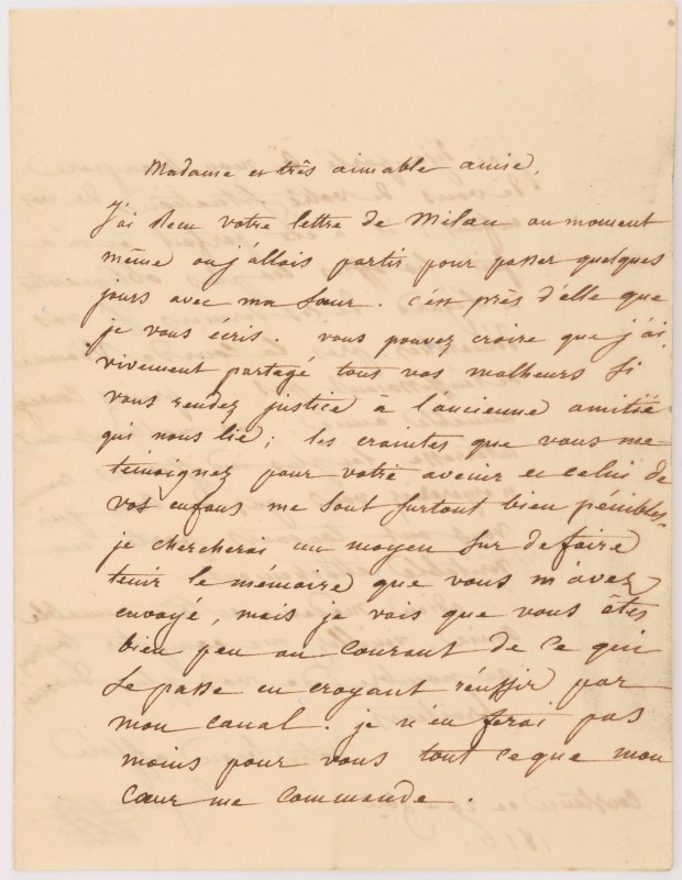 EMPIRE. BEAUHARNAIS (Eugène de. fils adoptif de Napoléon Ier). 5 lettres et 1 partie de lettres sign - Image 12 of 24