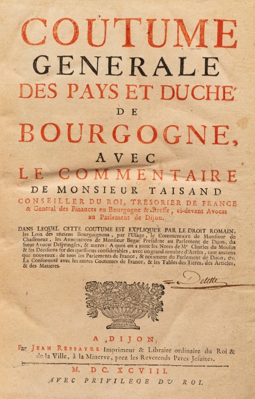 BOURGOGNE 2 ouvrages gd in-4°: 1)PERRY. Histoire civile et ecclesiastique... de Chalon s/Saone. 1659 - Image 2 of 5