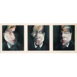 Francis Bacon (1909-1992). "Trois études pour un autoportrait". 1981. lithographie couleur. signée e