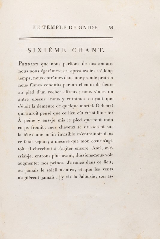 MONTESQUIEU. Le Temple de Gnide. Paris. P. Didot l'aîné. 1796. In-4° relié plein maroquin rouge à lo - Image 6 of 7