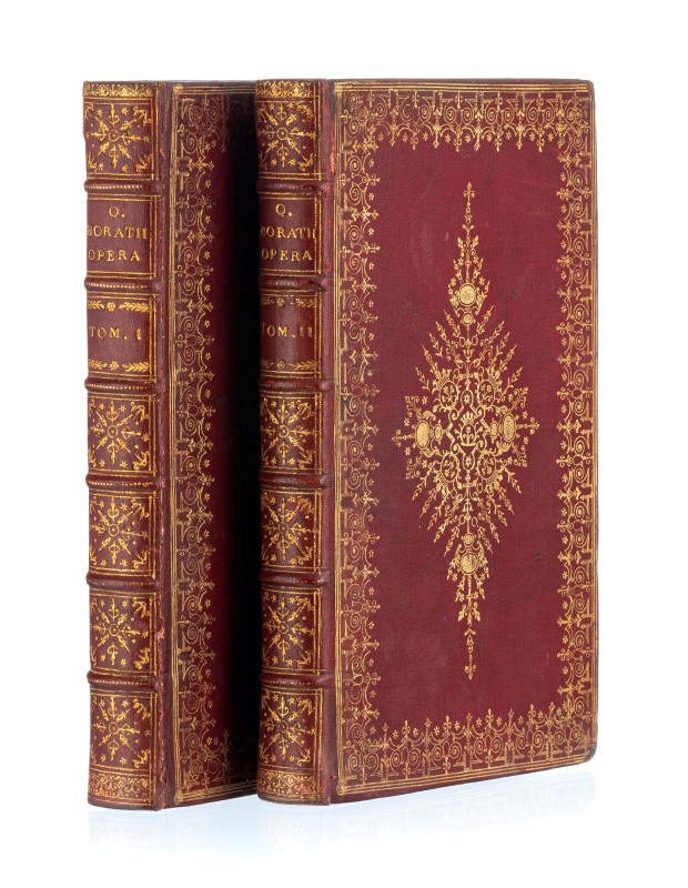 HORACE. Quinti Horatii Flacci Opera. Londini. Iohannes Pine. 1733-1737. 2 volumes in-8°. reliés en p