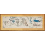 Beautés dans un jardin. peinture sur papier. Chine. dynastie Qing. 106.5x31 cm (peinture. à vue) Bea