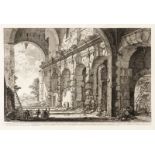 Giovanni Battista Piranesi (1720-1778). "Veduta del piano superiore del serraglio delle fiere". grav