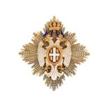 Ordre de l'Aigle Blanc. Serbie. fondé en 1882. plaque de grand-croix (1ère classe) dans son écrin or