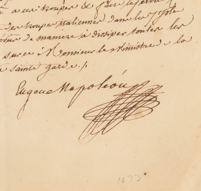 EMPIRE. BEAUHARNAIS (Eugène de. fils adoptif de Napoléon Ier). 5 lettres et 1 partie de lettres sign - Image 8 of 24