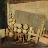 Walter Mafli (1915-2017). Composition. huile sur toile. signée et datée 09. 111x111 cm