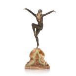 Dimitri Chiparus (1886-1947). "La danseuse de Kapurthala". statue en bronze polychrome avec base en