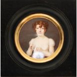 Jean Baptiste Isabey (1767-1855). attr. à. Madame Isabey (Jeanne Laurice de Salienne). portrait en m