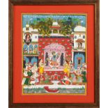 Adoration de Shrinathji. gouache sur papier. Inde. Nathdwara. XXe s.. 46.5x37 cm (peinture) Adorati