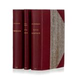 Litterature grecque. Ensemble de 3 ouvrages en grec reliés demi-maroquin rouge par Alix.. en 3 volum