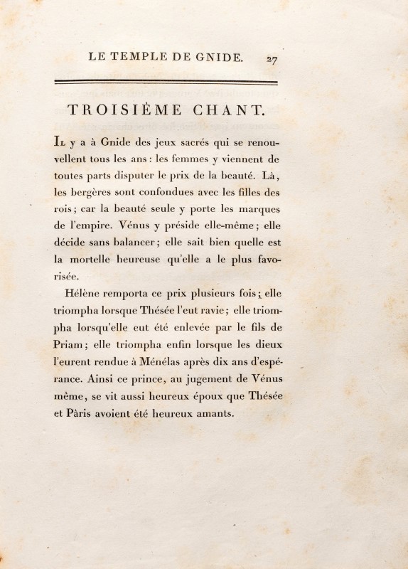 MONTESQUIEU. Le Temple de Gnide. Paris. P. Didot l'aîné. 1796. In-4° relié plein maroquin rouge à lo - Image 2 of 7