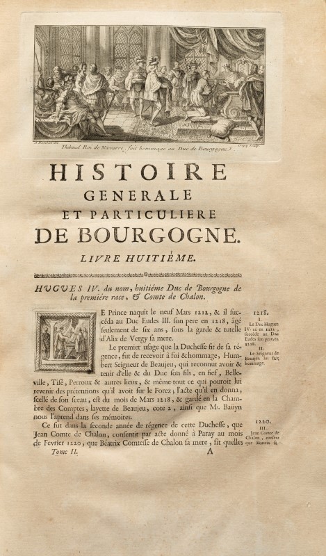 BOURGOGNE PLANCHER. Histoire générale et particulière de Bourgogne.... Dijon. Antoine de Fay. 1739. - Image 6 of 8