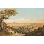 Carl Ludwig Hackert (1740-1796). "Vue de Genève & du Mont Blanc". gravure. signée et titrée dans la