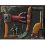 John Reitz (1899-1982). Composition. huile sur carton. signée et datée 1945. 31.5x41.5 cm