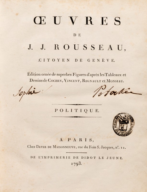 ROUSSEAU. 'uvres. Paris. Defer de Maisonneuve. Didot le Jeune. 1793-1800. 18 vol. grand in-4° reliés - Image 2 of 4