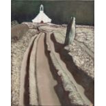 Jean-Yves Couliou (1916-1994). "Le chemin de la chapelle". huile sur toile. signée. 92x73 cm