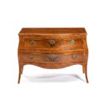 Commode. Berne. milieu XVIIIe s.. en placage de noyer et filets de marqueterie formant encadrements.