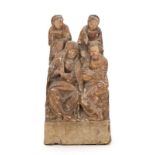 La Nativité. fragment. Flandres ou Duché de Lorraine. XVIe s.. Joseph. Vierge. Saintes Salomé et Zel