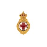 Badge Royal du Mérite de la Croix Rouge bulgare. entre 1912 et 1918. h. 6.5 cm