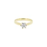 Solitaire or 750 serti d'un diamant taille brillant