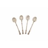 FOUR STERLING SILVER TEA SPOONS