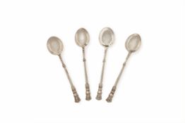 FOUR STERLING SILVER TEA SPOONS