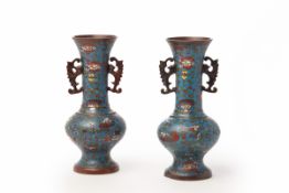 A PAIR OF CHINESE CLOISONNÉ VASES