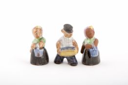 MICHAEL ANDERSEN & SONS - THREE MINIATURE POTTERY FIGURINES