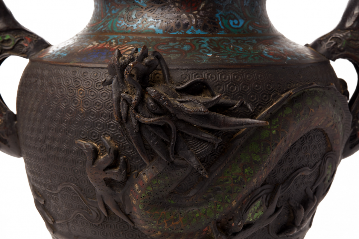 A CHINESE CLOISONNÉ LARGE INCENSE BURNER - Image 4 of 4