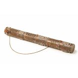 A TIBETAN OR NEPALESE COPPER SCROLL CASE