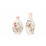 TWO CONTEMPORARY PORCELAIN SNUFF BOTTLES
