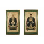 A PAIR OF ANTIQUE ANCESTRAL PORTRAITS