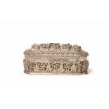 A BURMESE SILVER RECTANGULAR LIDDED BOX