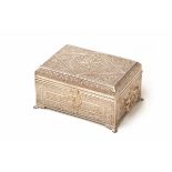 AN INDIAN SILVER FILIGREE JEWELLERY BOX