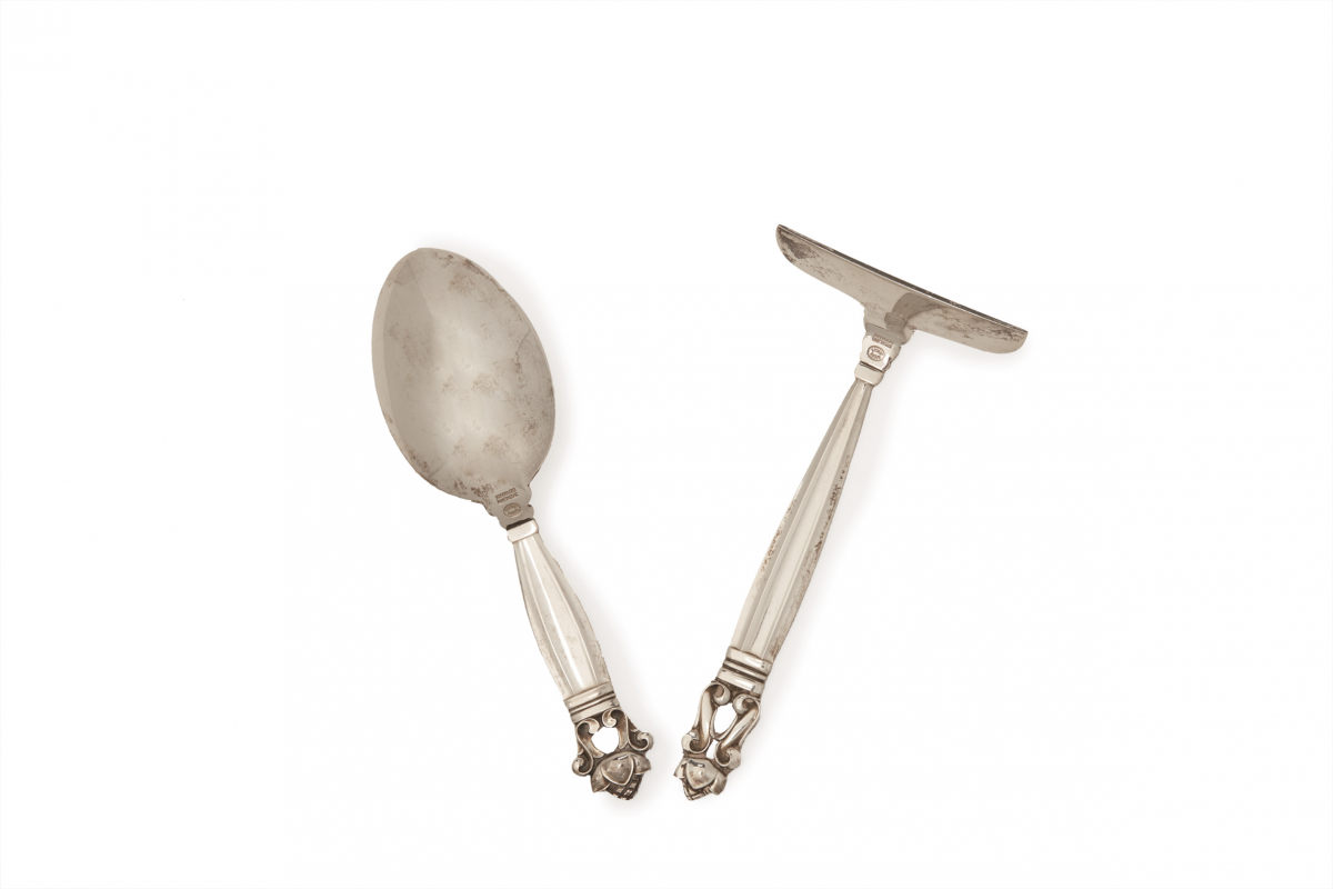 GEORG JENSEN - A STERLING SILVER CHILDREN'S ACORN CUTLERY - Image 2 of 2