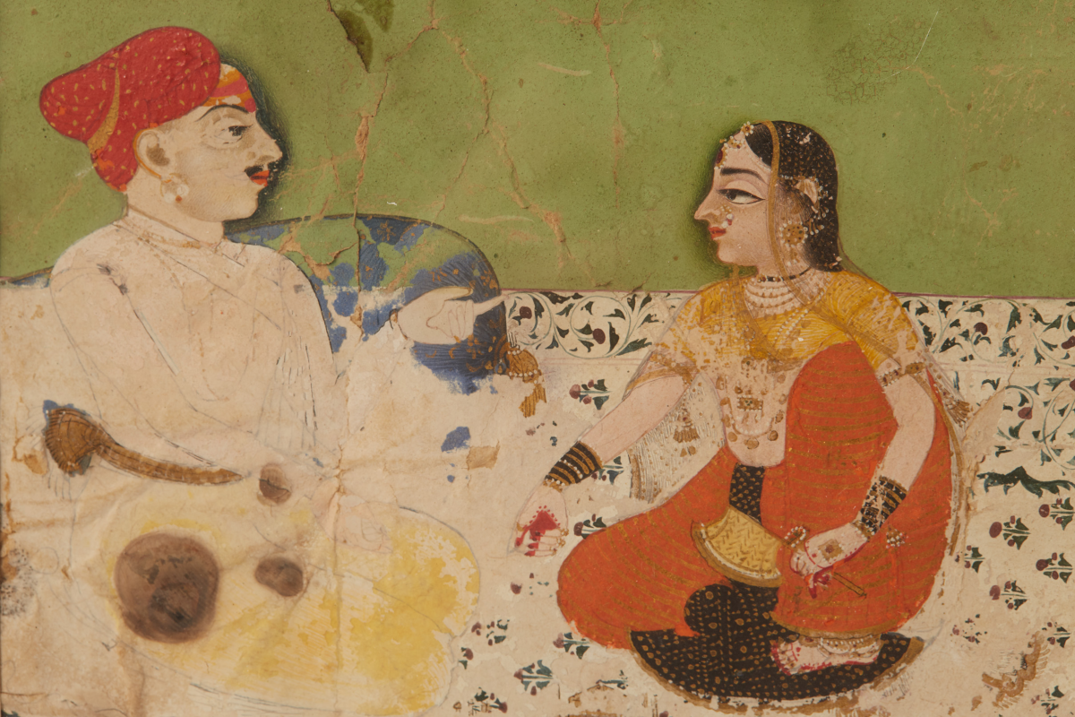 AN ANTIQUE INDIAN MINIATURE OF RANA AND A LADY - Image 2 of 2