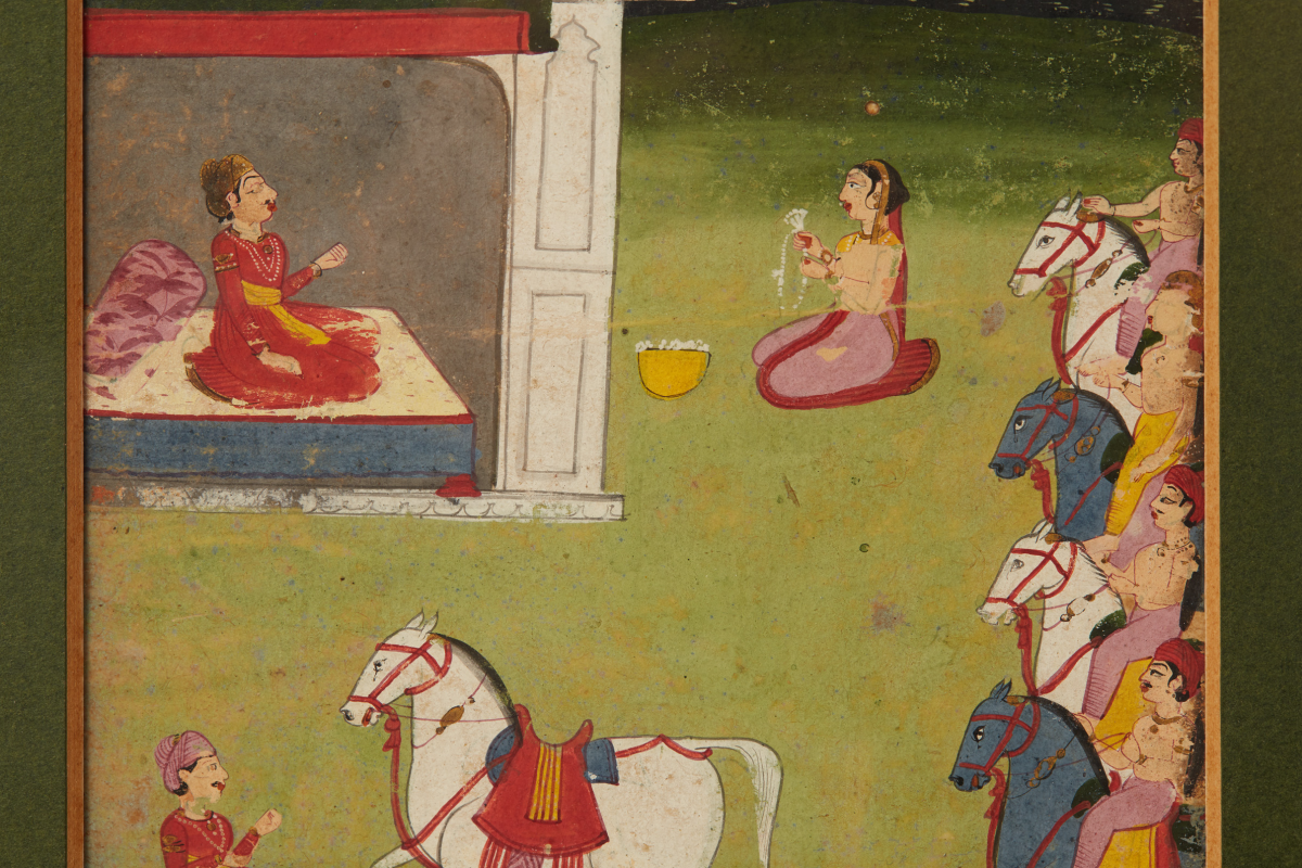AN ANTIQUE INDIAN PAINTING FROM THE THE MAHABHARATA - Image 2 of 2