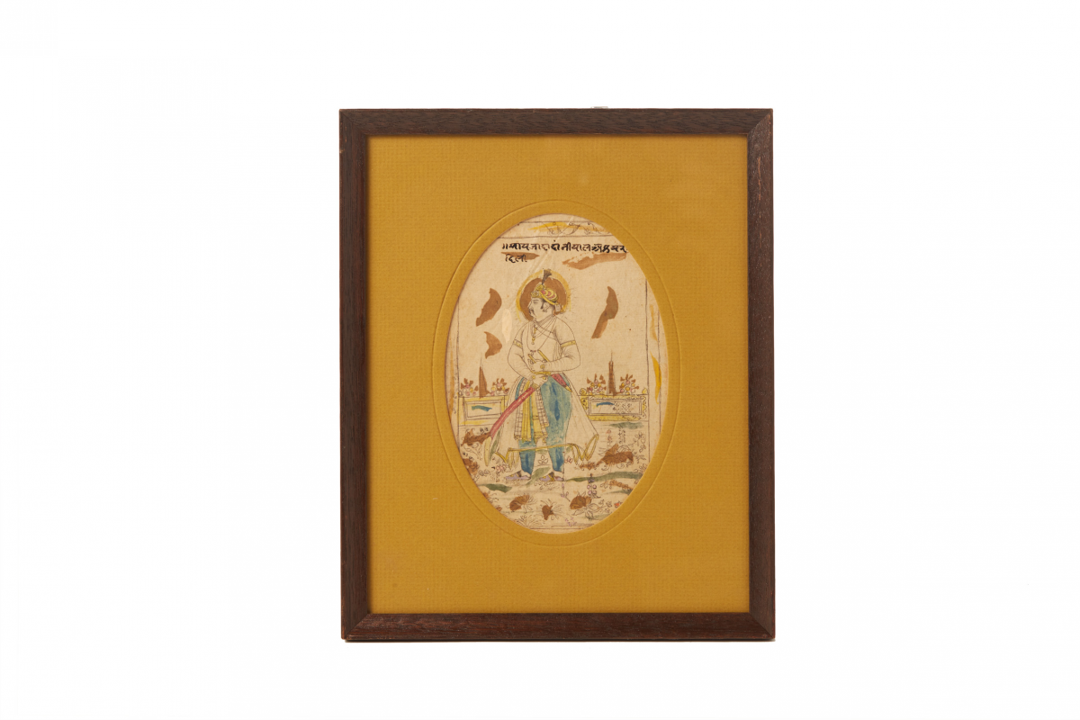 AN ANTIQUE INDIAN PORTRAIT OF AKBAR THE GREAT