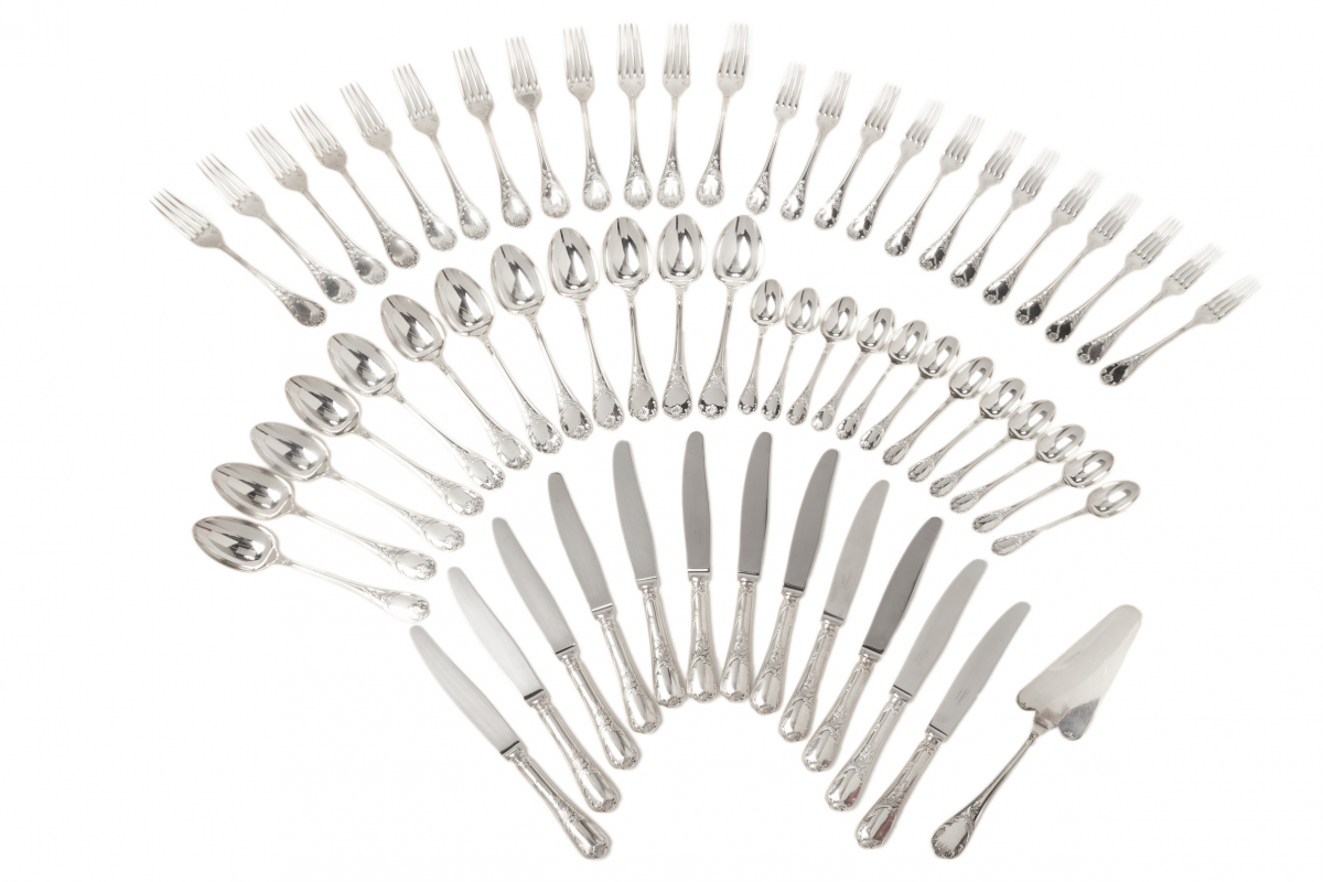 CHRISTOFLE - A SILVER-PLATED CUTLERY SERVICE FOR TWELVE