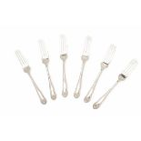 SIX STERLING SILVER DESSERT FORKS