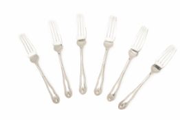 SIX STERLING SILVER DESSERT FORKS