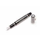 MONTBLANC - A BOHEME PLATINUM PLATED CRYSTAL FOUNTAIN PEN