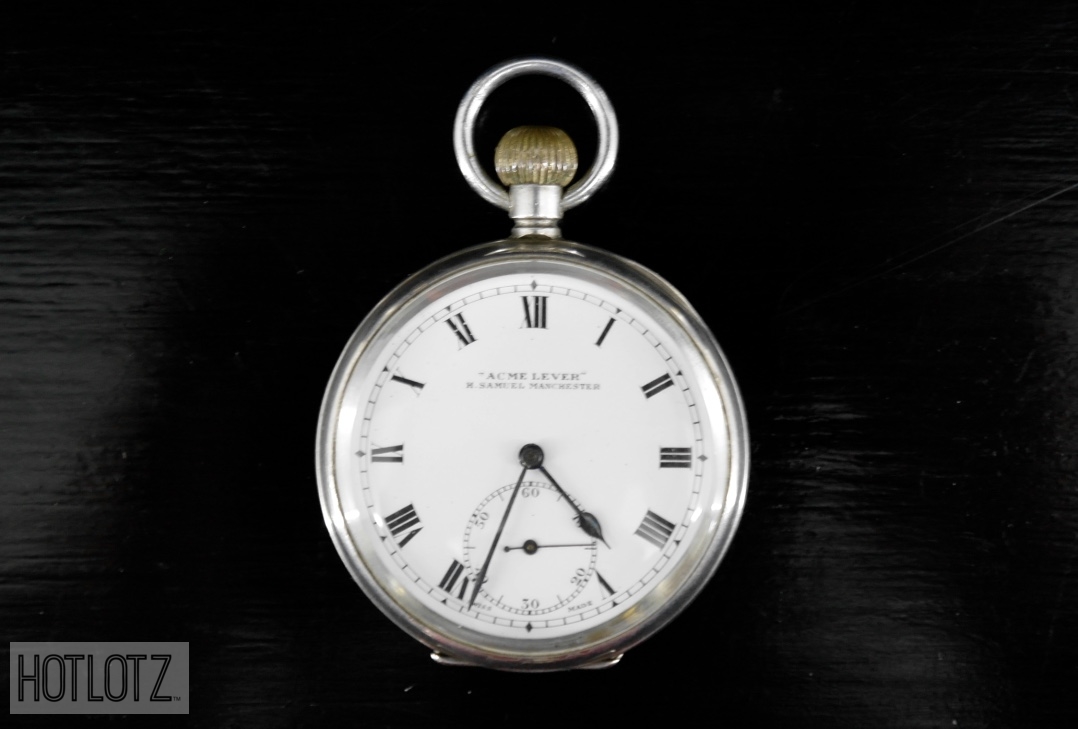 AN ANTIQUE ENGLISH SILVER POCKET WATCH - Image 3 of 6