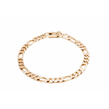 A 14K GOLD FIGARO LINK BRACELET