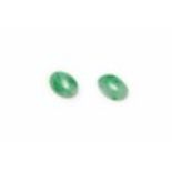 TWO PEA COLOUR JADE STONES (A GRADE)