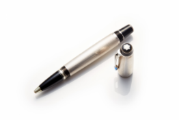 MONTBLANC - A 'BOHEME' SILVER AZUR BALLPOINT PEN